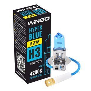 Галогенова лампа Winso H3 12V 55W PK22s HYPER BLUE 4200K 712340 фото