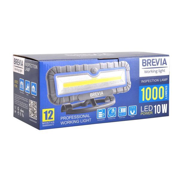 Лампа инспекционная Brevia LED 10W COB 1000lm 4000mAh Power Bank, type-C 11510 фото