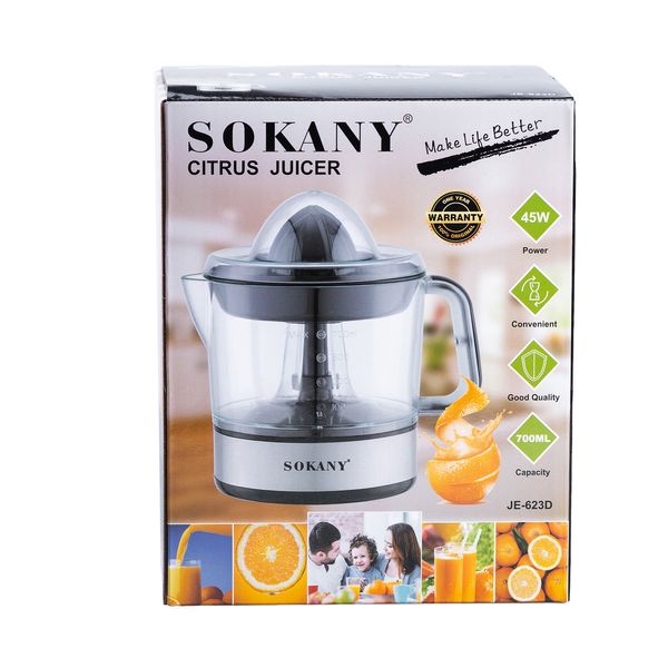 Соковижималка для цитрусових Sokany JE-623D Citrus Juicer 45W 700ml фрешниця для цитрусових JE623D фото