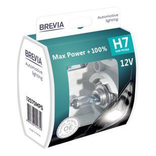 Галогенова лампа Brevia H7 12V 55W PX26d Max Power +100% S2 12070MPS фото