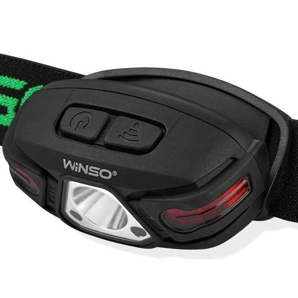 Фонарь налобный Winso 250Lm, 5W LED, 850mAh, с сенсором белый/красный 750500 фото