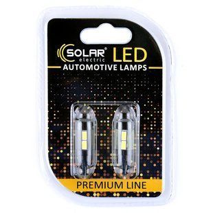 Автолампа Solar LED 12V T10 W2.1x9.5d 10SMD white, 2шт SL1345 SL1345 фото