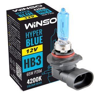 Галогеновая лампа Winso HB3 12V 65W P20d HYPER BLUE 4200K 712510 фото