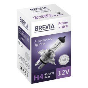 Галогенова лампа Brevia H4 12V 60/55W P43t Power +30% CP 12040PC фото
