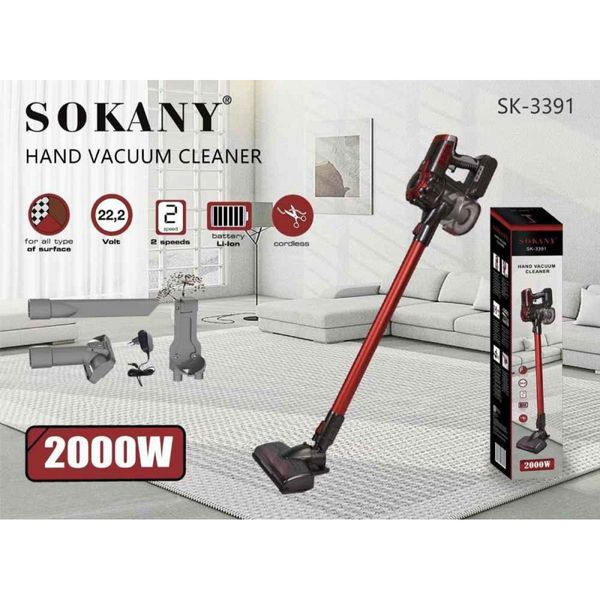 Ручной пылесос Sokany Hand Vacuum Cleaner 0.8l 2000W на аккумуляторе SK3391R фото