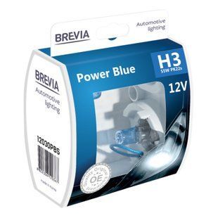 Галогенова лампа Brevia H3 12V 55W PK22s Power Blue S2 12030PBS фото