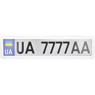 Рамка Сarlife под номер, белая глянцевая NH440 фото