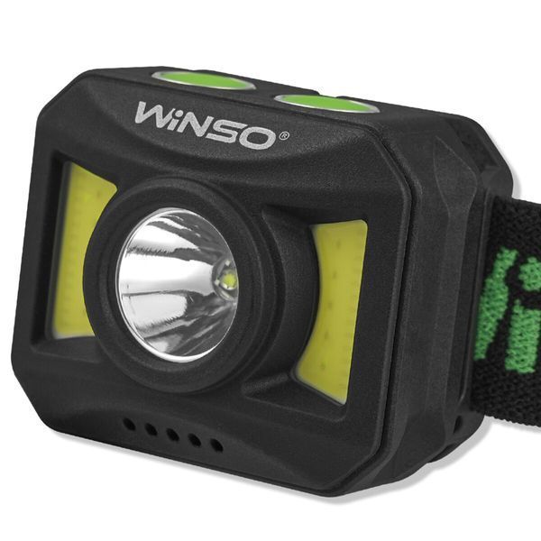 Фонарь налобный Winso 300Lm, 3W+COB, 850mAh, белый/красный 750600 фото