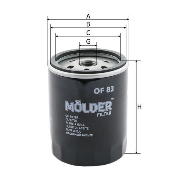 Фильтр масляный Molder Filter OF 83 (WL7087, OC93, W71318) OF83 фото