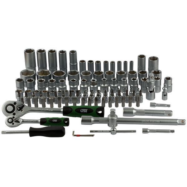 Набір насадок торцевих і біт 1/4", 1/2" 108шт GRAD (6004275) 6004275 фото