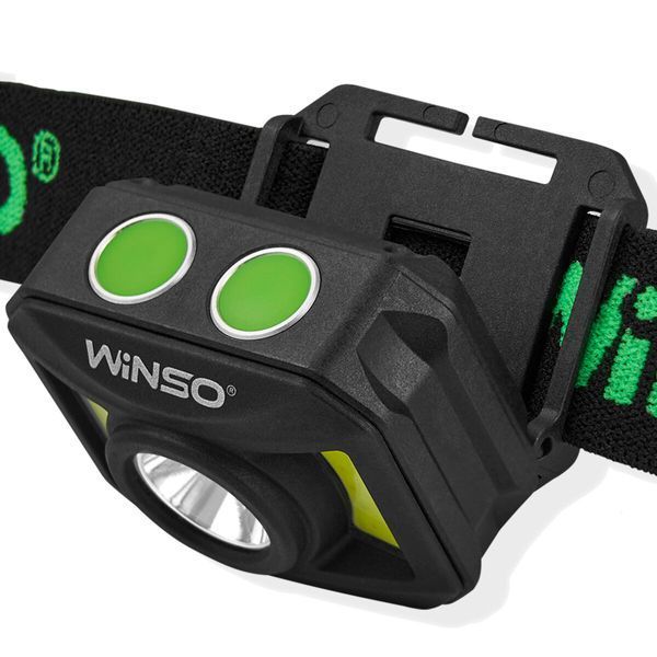 Фонарь налобный Winso 300Lm, 3W+COB, 850mAh, белый/красный 750600 фото