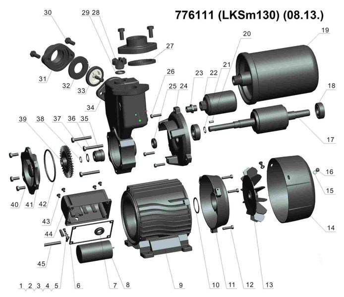 Станція 0.125кВт Hmax 30м Qmax 30л/хв (вихровий насос) 1л LEO LKSm130 (776111) 776111 фото