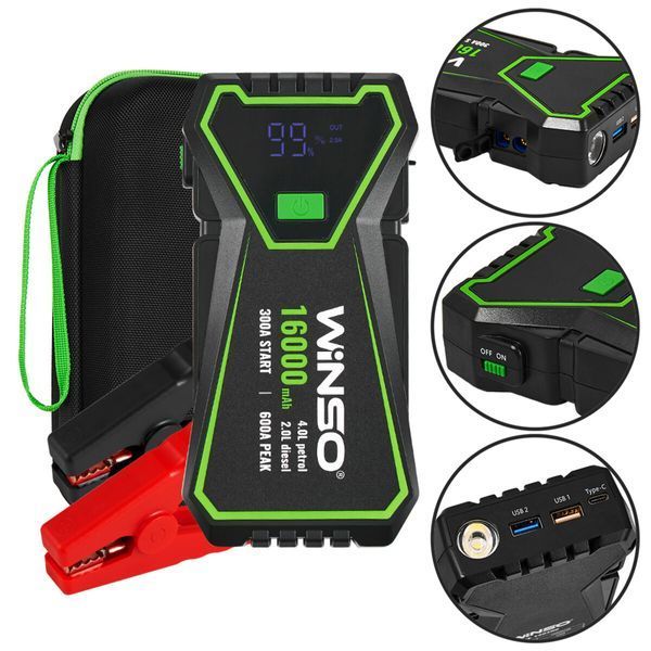 Пусковий пристрій Winso Jump Starter 300/600A 16000mAh 140300 фото