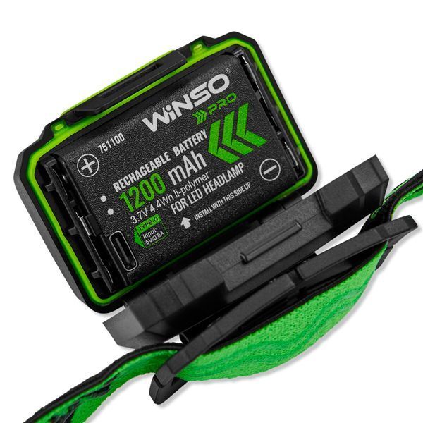 Фонарь налобный Winso Pro 250Lm, 5W XPG, 3xAAA/1200mAh в комплекте, с сенсором белый/красный 751200 фото