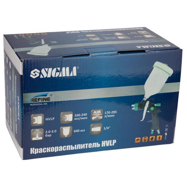 Фарборозпилювач HVLP &Oslash;1.3мм 170-285л/хв 2-3бар в/б 600мл (пласт) REFINE (6812341) 6812341 фото