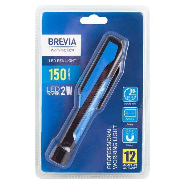Ліхтар інспекційний Brevia LED Pen Light 2W LED, 150lm, IP20, IK05, 3xAAA 11390 фото