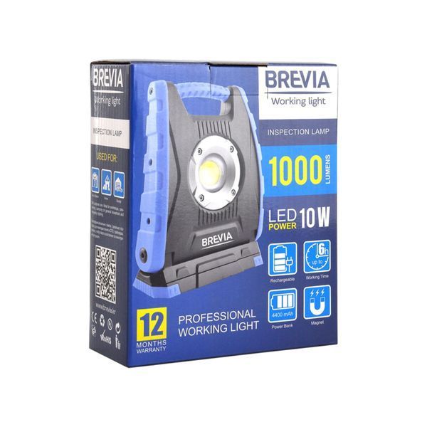 Лампа інспекційна Brevia LED 10W COB 1000lm 4400mAh Power Bank, type-C 11410 фото