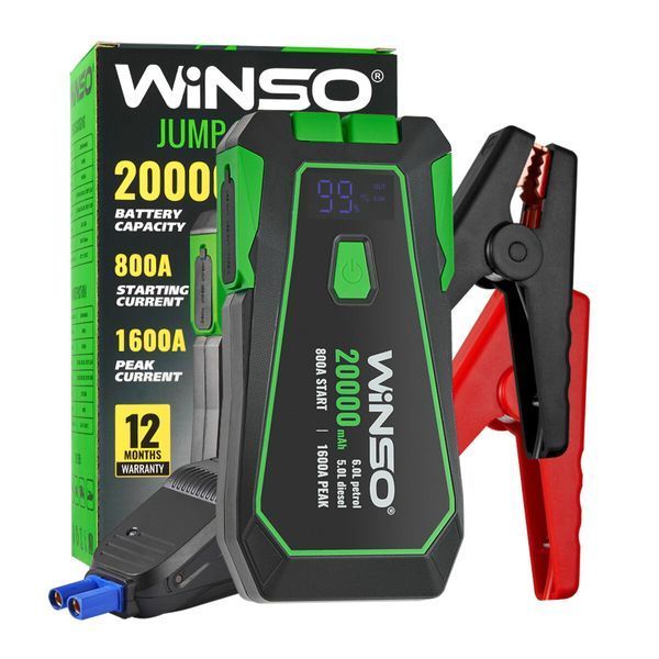 Пусковое устройство Winso Jump Starter 800/1600A 20000mAh со Smart-клеммами 140800 фото