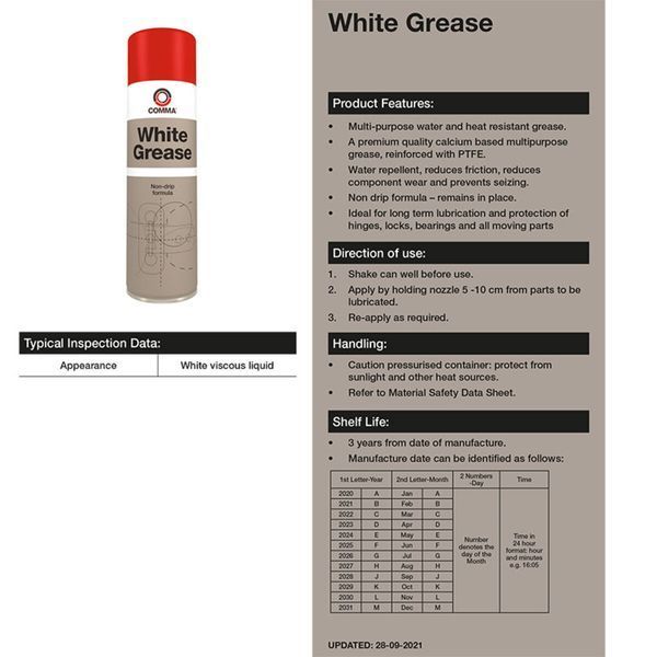 Смазка Comma White Grease жидкая литиевая белая 500мл WGR500M фото