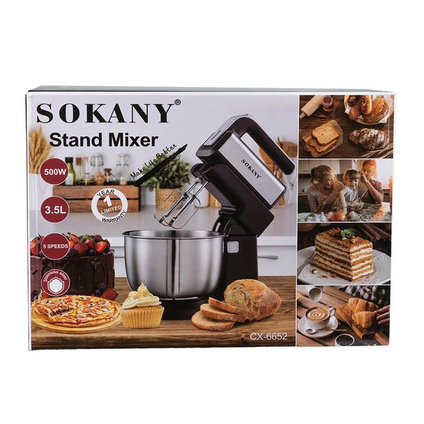 Миксер стационарный Sokany CX-6652 Stand Mixer миксер кухонный CX6652B фото