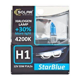 Галогенова лампа Solar H1 12V 55W P14,5s StarBlue 4200K, SET 1241S2 фото