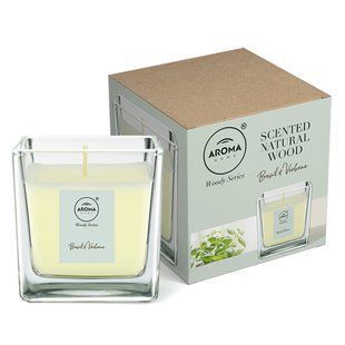 Свеча ароматическая Aroma Home Candles Woody Series Basil&Verbena 155г 10929 фото