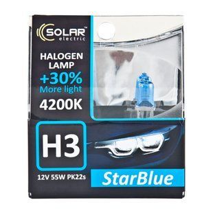 Галогеновая лампа Solar H3 12V 55W PK22s StarBlue 4200K, SET 1243S2 фото
