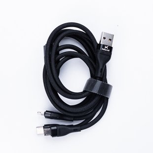 Кабель SmartX 3-in-1 Charging Data Cable USB-A to microUSB/USB-C/Lightning кабель для зарядки 3 в 1 UR521 фото