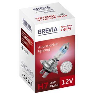 Галогенова лампа Brevia H7 12V 55W PX26d Power Ultra +60% CP 12070PUC фото