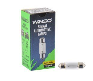 Лампа накаливания Winso 12V C10W 10W SV8.5 T11x37, 10шт 713190 фото